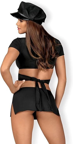 Obsessive Police Women Costume 4 Piece Roleplay Outfit with Authority Theme - Fancy Dress Ups