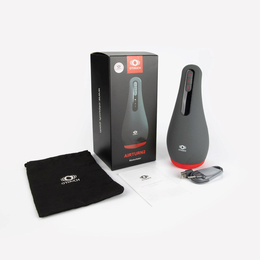 OTouch Airturn 2 Heating Suction Mens Masturbator with Dual Warming Function - - Masturbators and Strokers