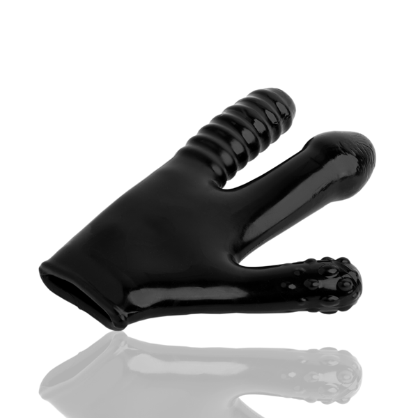 OxBalls Claw Glove Squishy Soft Dildo Black Three Finger Penetration Sex Toy - - Realistic Dildos