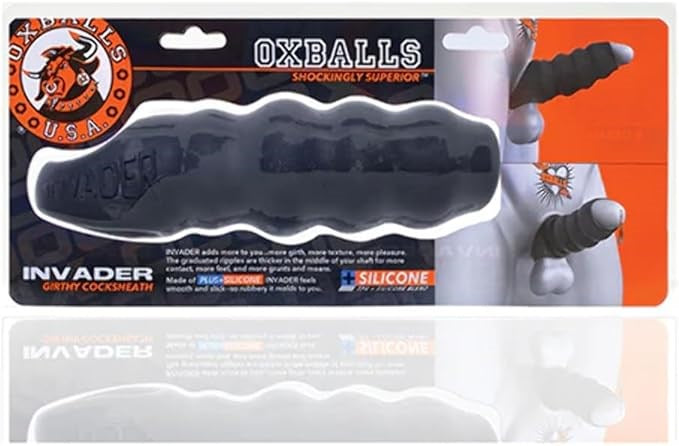 OxBalls Invader Mens Cock Sheath Cool Ice PLUS+SILICONE Enhancement - - Pumps, Extenders and Sleeves