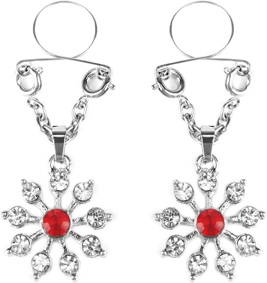 Peekaboo Pasties Ruby and Diamond Star Nipple Jewellery Non Piercing Design - - Breast and Nipple Toys