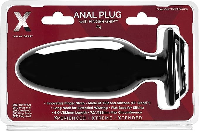 Perfect Fit Xplay Finger Grip Butt Plug 4L with Revolutionary Grip Control - - Butt Plugs