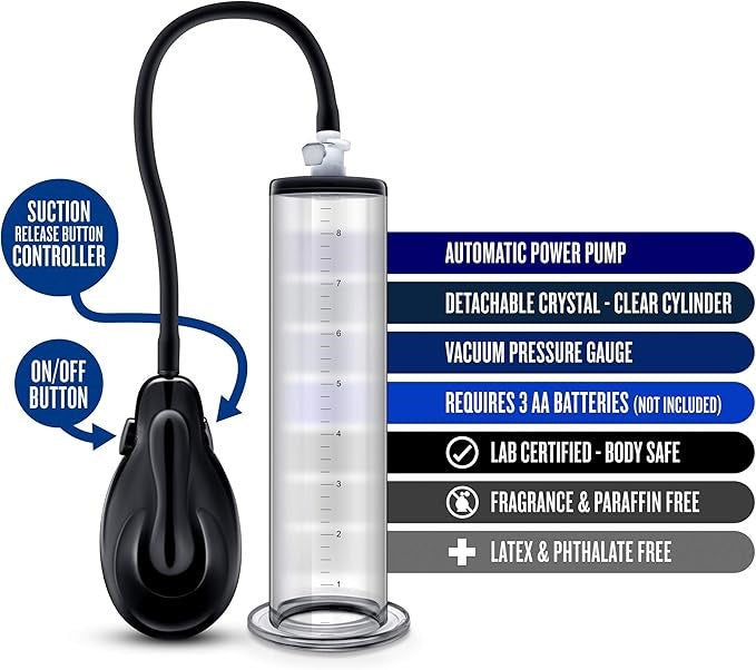 Blush Novelties Performance VX9 Auto Penis Pump Clear Automatic Enhancement - Penis Pumps And Stretchers