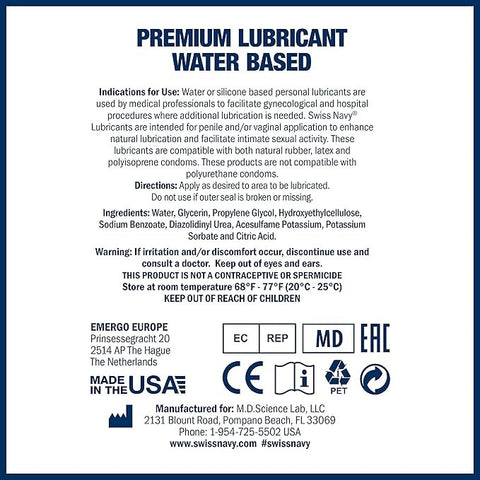 Swiss Navy Water Based Adult Lubricant 3.8L Gel to Liquid Formula - Water Based Lubes