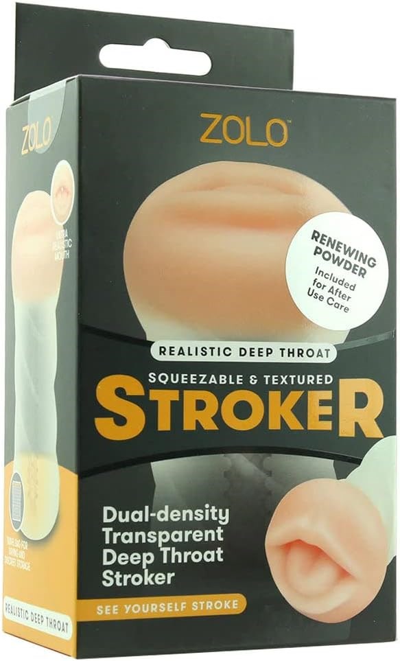 Xgen Products Zolo Deep Throat Male Masturbator Clear with Visual Design - Masturbators and Strokers