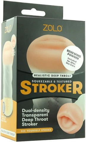 Xgen Products Zolo Deep Throat Male Masturbator Clear with Visual Design - Masturbators and Strokers
