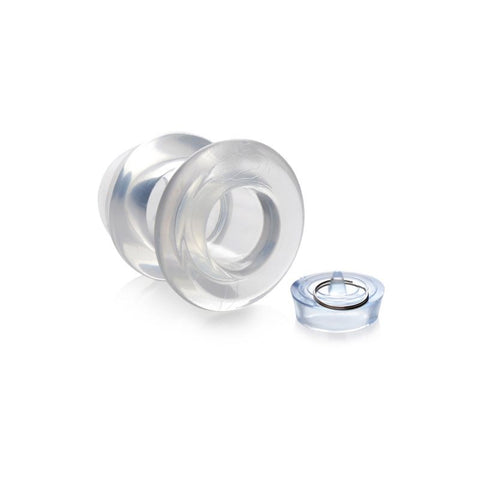 XR Brands Master Series Ass Bung Clear Hollow Anal Dilator with Removable Plug - Butt Plugs