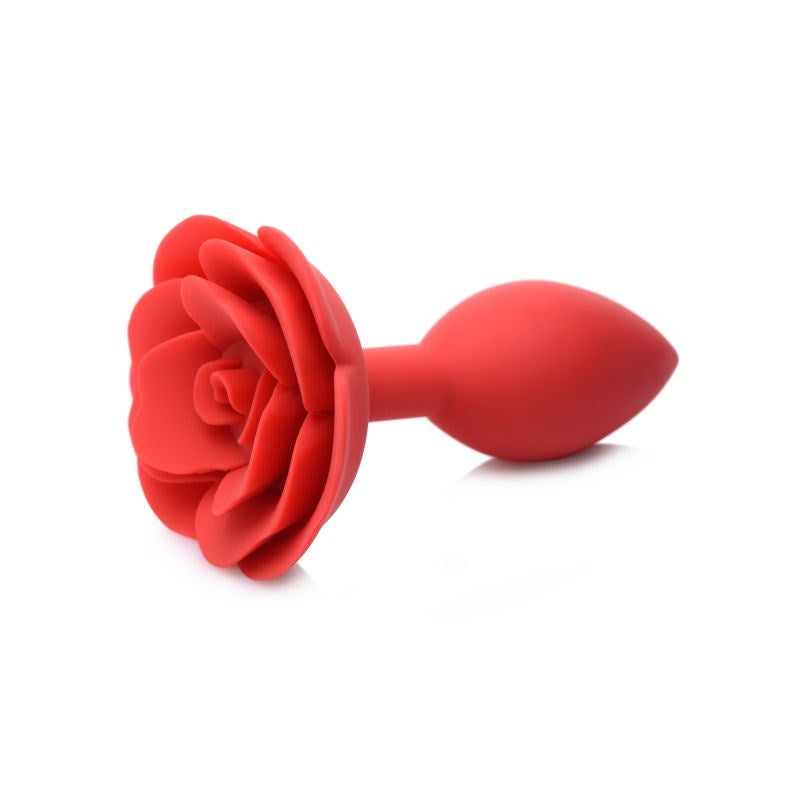 XR Brands Master Series Booty Bloom Silicone Rose Anal Plug Red Premium Silicone - - Butt Plugs