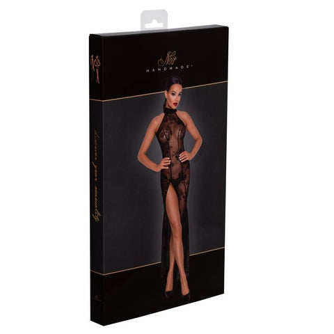Noir Handmade Long Tulle Bondage Play Women Dress Black Sheer Floor Length - Her Fetish