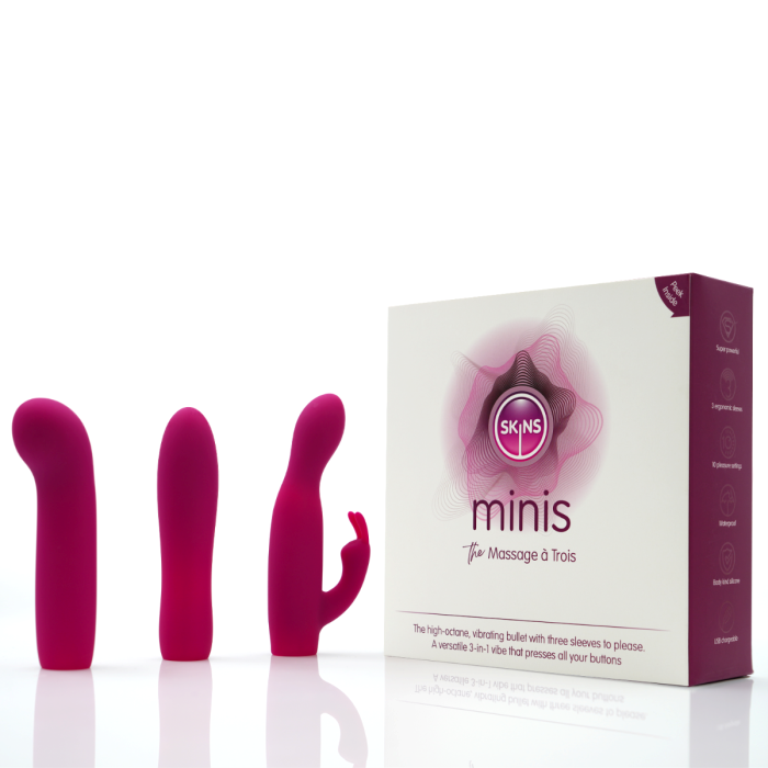 Skins Touch Skins Minis Massage A Trois Sex Toy Set Bullet Vibrator - - Sex Kits