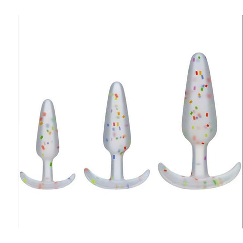 Doc Johnson Pride Silicone Anal Trainer Set Premium Rainbow Silicone - Butt Plugs