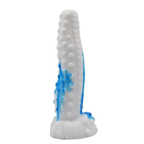 FAAK Tiger Silicone Dildo Blue White with Textured Studs for Penetration - Anal Dildos