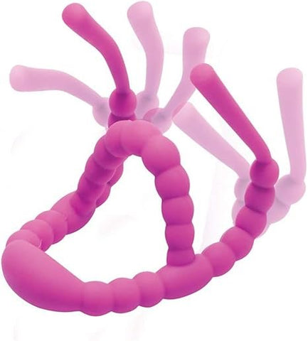 XR Brands Frisky Petal Pusher Silicone Labia Spreader with Stimulation Beads - Pussy And Clit Toys