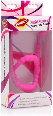 XR Brands Frisky Petal Pusher Silicone Labia Spreader with Stimulation Beads - Pussy And Clit Toys