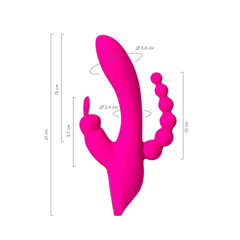 JOS Spanky Triple Stimulator Rabbit Vibrator with 7 Patterns 3 Speeds - Rabbit Vibrators