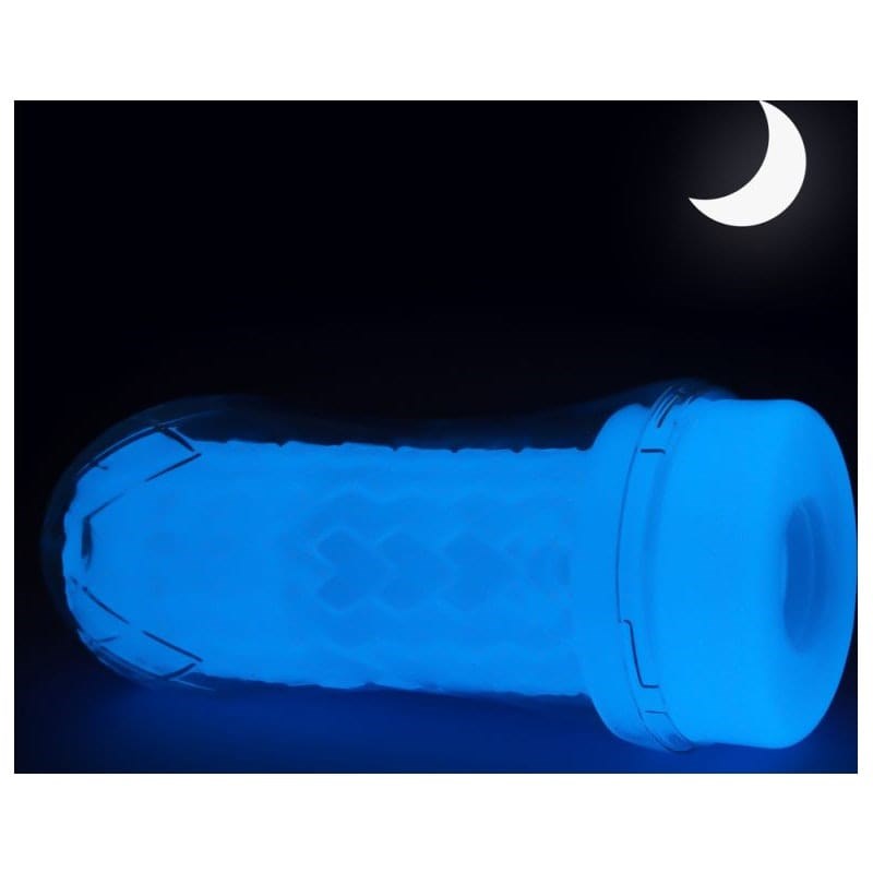 Lovetoy Lumino Play Male Ribbed Masturbator Glow in Dark TPE - - Masturbators and Strokers