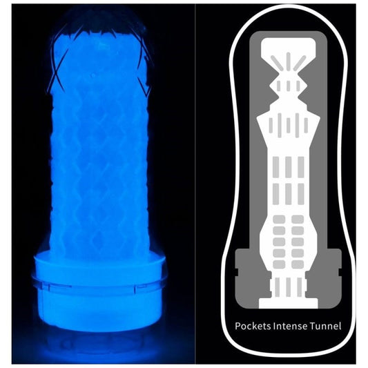 Lovetoy Lumino Play Mens Pocket Masturbator Glow in Dark TPE Material - - Masturbators and Strokers