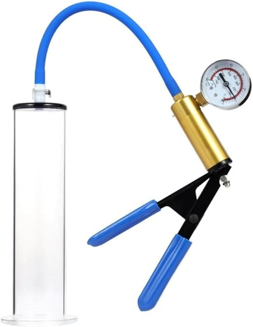 Shots Toys LuvPump LuxaMax Brass Handle Penis Pump Set With Gauge Enhancement - - Penis Pumps And Stretchers