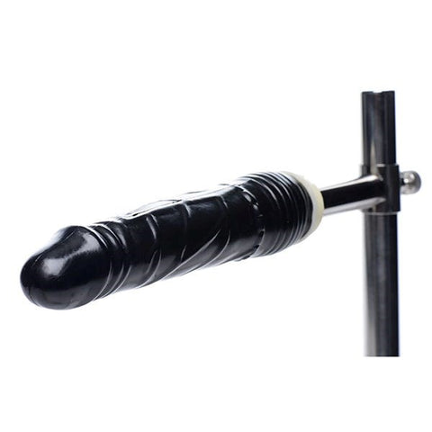 XR Brands Master Series Imprisoned Metal Stockade With Dildo Restraint System - Sex Furniture
