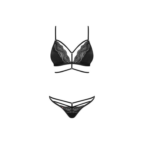 Obsessive Diyosa Panty and Bra Set 2 Piece Black Wireless Comfort - Bras and Bra Sets