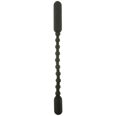 BMS Factory PowerBullet Rechargeable Booty Beads Black Vibrating Anal Beads - Anal Beads and Balls