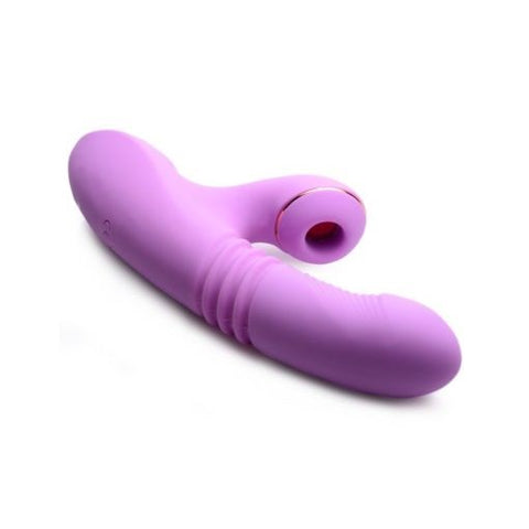 XR Brands Shegasm Pro Thrust Rabbit Vibrator Mauve with Dual Stimulation - Rabbit Vibrators