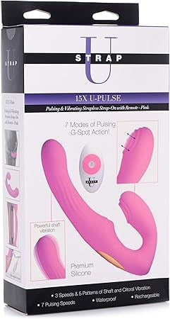 XR Brands Strap U 15X U Pulse Strapless Strap On Dual Motor Remote Control - Strap On Sextoys