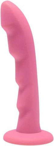 XR Brands Strap U Ripples Realistic Silicone Dildo 6 Inch with Curved Design - Realistic Dildos