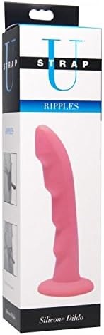 XR Brands Strap U Ripples Realistic Silicone Dildo 6 Inch with Curved Design - Realistic Dildos