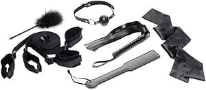 XR Brands Strict Bed Restraint Bondage Kit Black Complete BDSM System - Bondage Kits