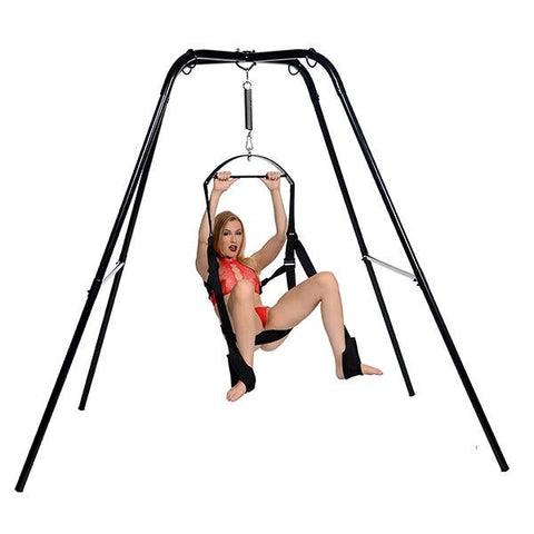 XR Brands Strict Extreme Sex Sling and Sex Swing Stand with Steel Frame - Sex Swings And Slings
