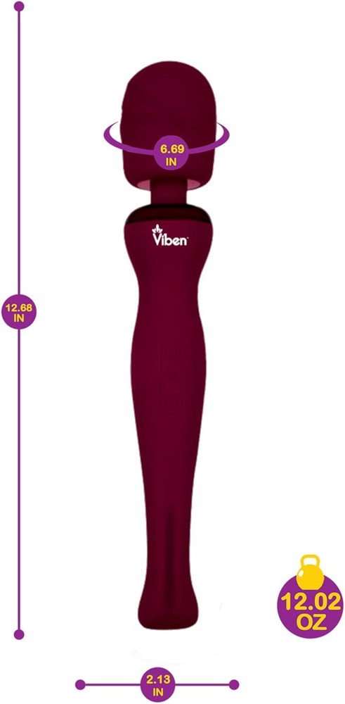 Viben Sultry Rechargeable Body Wand Massager Ruby Advanced Wand Vibrator - - Body Wands