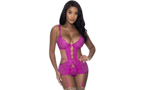 Exposed Lingerie Cutout Dress and Sexy G String Set with Underwire Support - G-Strings, Panties and Shorts