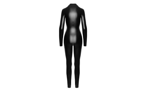 Noir Handmade Power Wetlook Womens Catsuit With Front Zipper Full Body - Her Fetish