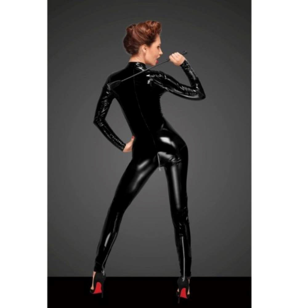 Noir Handmade PVC Overall With 3 Way Zipper Women Fetish Dress Full Body - Her Fetish