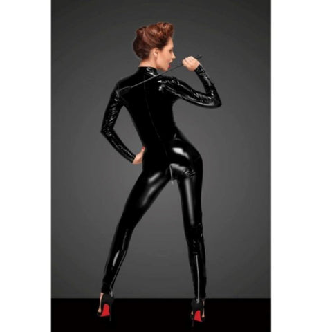 Noir Handmade PVC Overall With 3 Way Zipper Women Fetish Dress Full Body - Her Fetish
