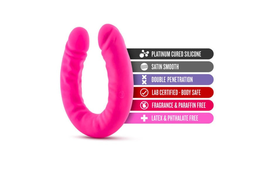 Blush Novelties Ruse Silicone Slim 18 Inch Double Ender Realistic Dong - Double Ender