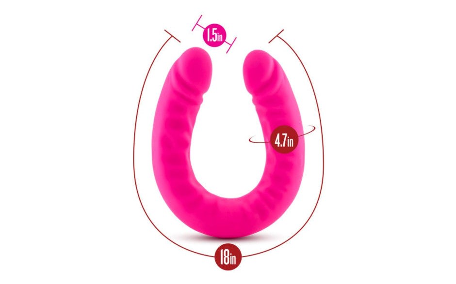 Blush Novelties Ruse Silicone Slim 18 Inch Double Ender Realistic Dong - Double Ender