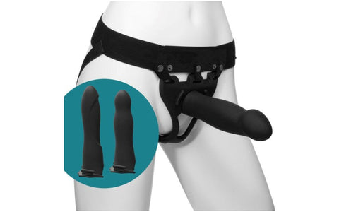Doc Johnson Body Extensions Be Ready Hollow Silicone Strap On Set 4 Piece Kit - Strap On Sextoys