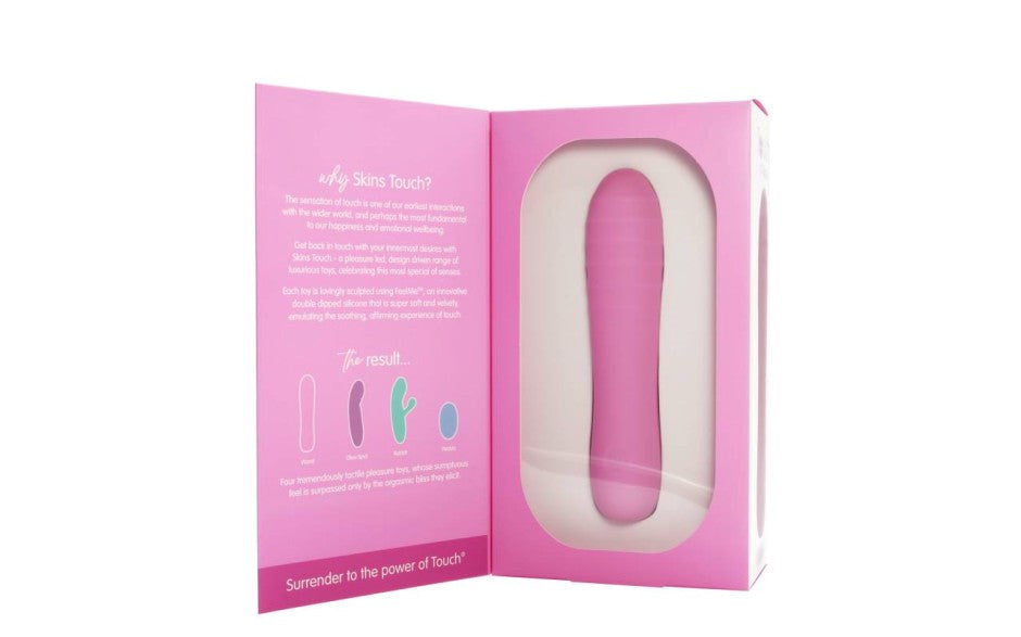Skins Touch The Wand Silicone Vibrator with 8 Modes & Ribbed Tip - - G-Spot Vibrators
