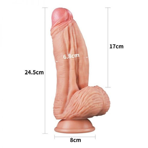 Lovetoy Nature Cock Dual Layer Huge ALIEN Silicone Dildo 10 Inch Fantasy Design - Realistic Dildos
