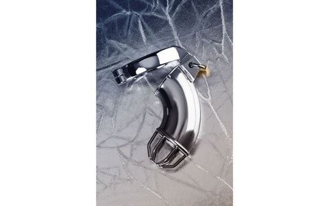 Metal Silver Metal Cock Cage With Rings & Lock - Male Chastity