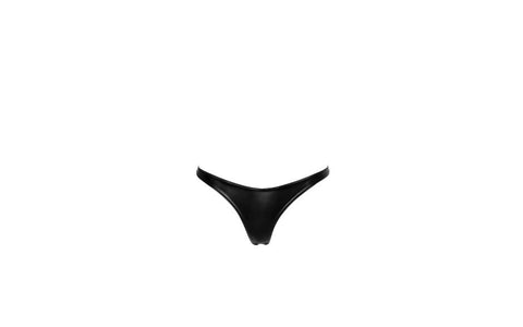 Noir Handmade Power Wetlook Womens Thong Black Premium Glossy Lingerie - Her Fetish