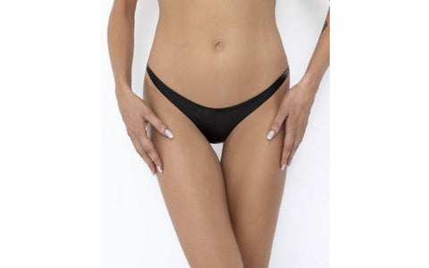 Noir Handmade Snake Wetlook Sexy Thong Black with Textured Design - Her Fetish