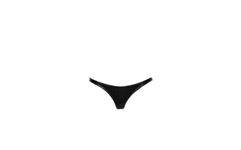 Noir Handmade Snake Wetlook Sexy Thong Black with Textured Design - Her Fetish