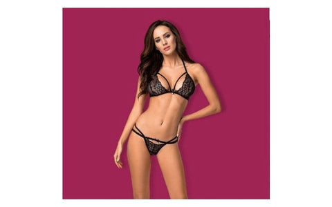 Obsessive Bra and Panty Set 838 2 Piece Black Premium Intimate Lingerie - Bras and Bra Sets