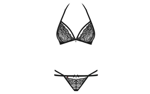 Obsessive Bra and Panty Set 838 2 Piece Black Premium Intimate Lingerie - Bras and Bra Sets