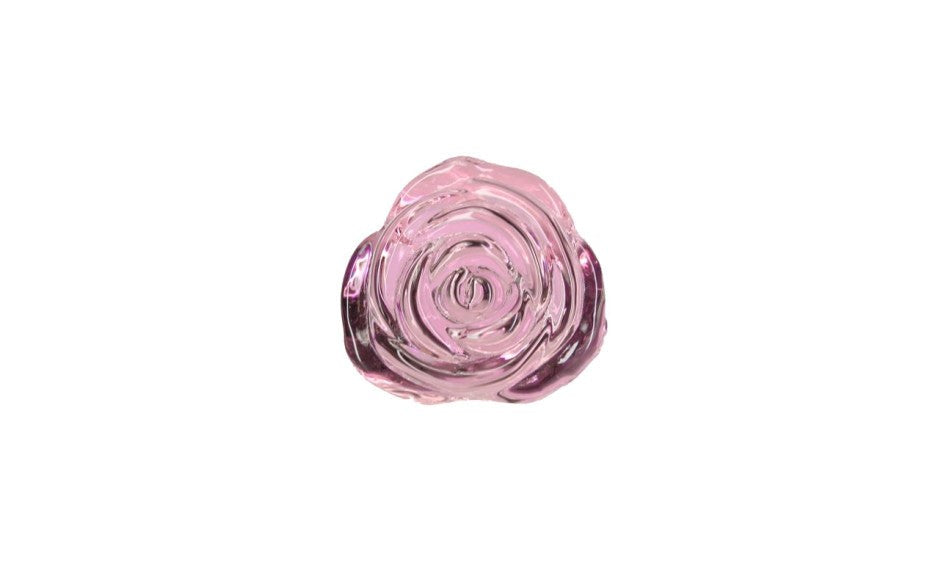 BMS Factory Pillow Talk Rosy Luxurious Glass Anal Plug with Clear Gem - - Butt Plugs