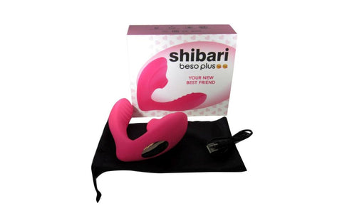 Shibari Beso Plus Air Pulse G Spot & Clitoral Vibrator Pink Dual Stimulation - Clit Ticklers and Pulsators