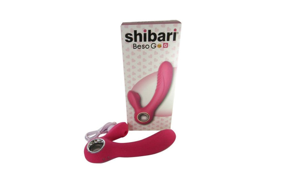 Shibari Beso Warming Rechargeable G Spot & Clitoral Vibrator Pink Dual Action - - G-Spot Vibrators